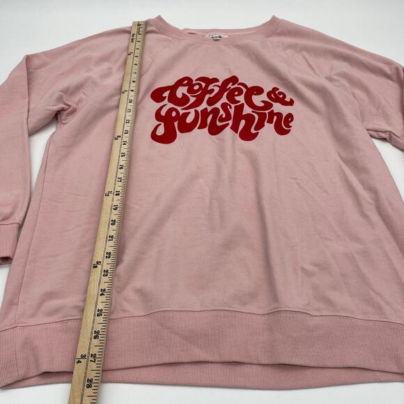 WILDFOX Womens Soft Pink Coffee and Sunshine Pullover Sweatshirt Size M - Picture 5 of 6